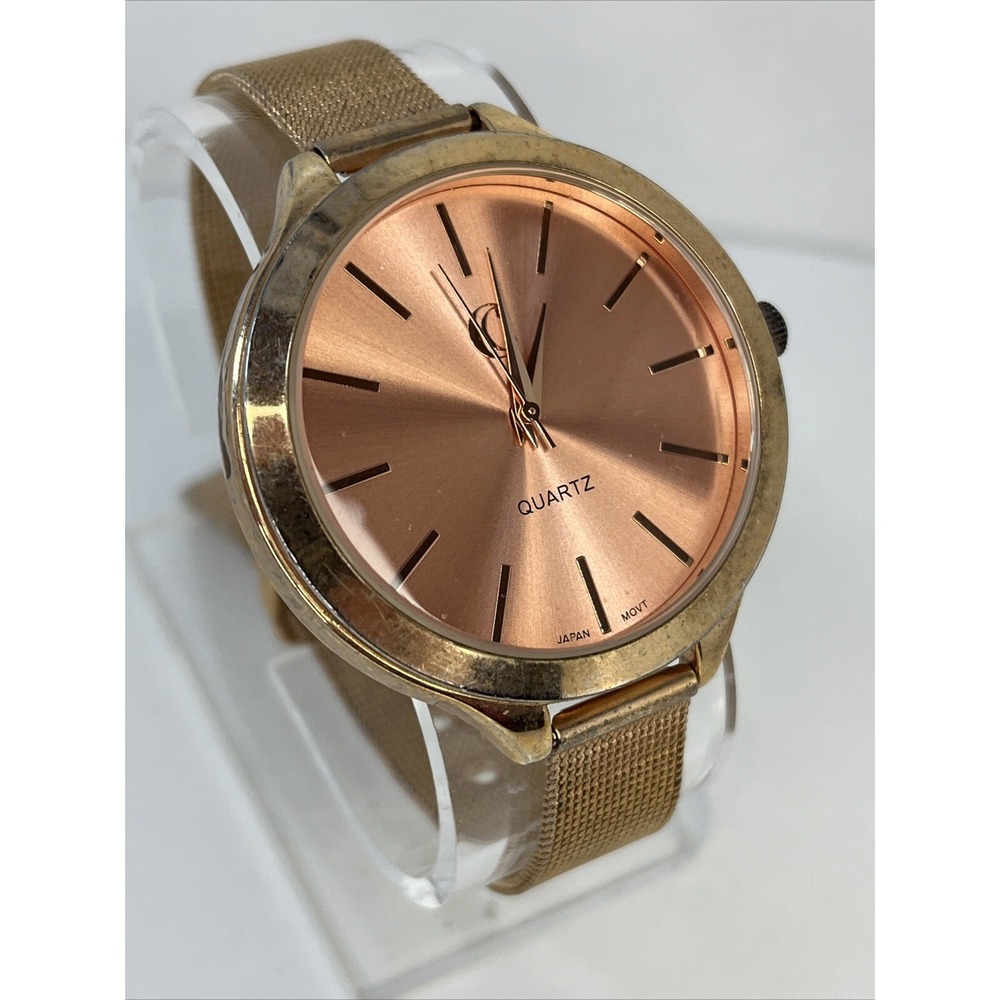 Charming Charlie Women's Quartz Watch Rose‎ Gold Mesh Metal Band- New Battery